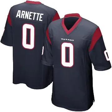 ＃0 Men's Damon Arnette Navy Blue Game Houston Texans Team Color Jersey