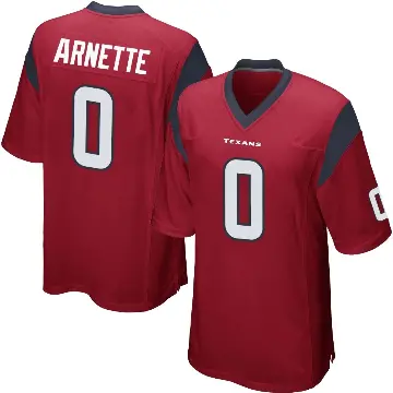 ＃0 Men's Damon Arnette Red Game Houston Texans Alternate Jersey
