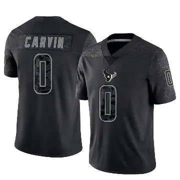 ＃0 Men's Jerome Carvin Black Limited Houston Texans Reflective Jersey