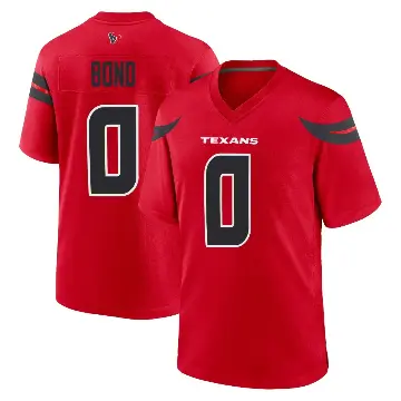 ＃0 Men's Lewis Bond Red Game Houston Texans Alternate Jersey