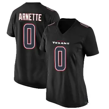 ＃0 Women's Damon Arnette Black Game Houston Texans Fashion Jersey