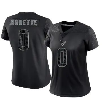 ＃0 Women's Damon Arnette Black Limited Houston Texans Reflective Jersey