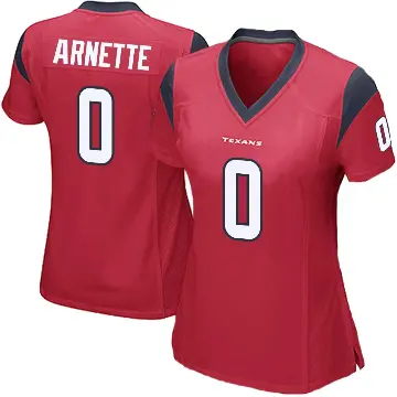 ＃0 Women's Damon Arnette Red Game Houston Texans Alternate Jersey