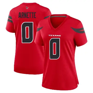 ＃0 Women's Damon Arnette Red Game Houston Texans Alternate Jersey