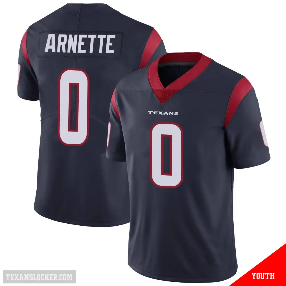 ＃0 Youth Damon Arnette Navy Blue Limited Houston Texans Team Color Vapor Untouchable Jersey
