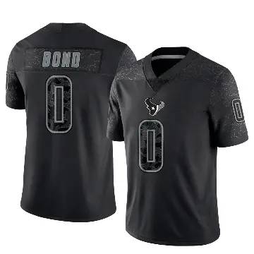 ＃0 Youth Lewis Bond Black Limited Houston Texans Reflective Jersey
