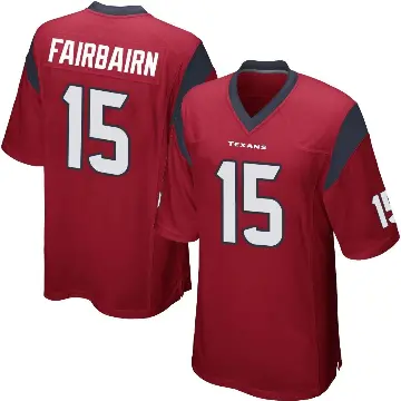 ＃15 Youth Ka'imi Fairbairn Red Game Houston Texans Alternate Jersey