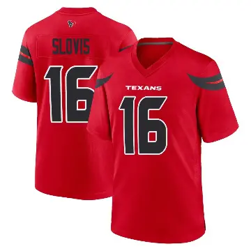 ＃16 Men's Kedon Slovis Red Game Houston Texans Alternate Jersey