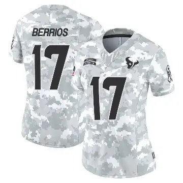 ＃17 Women's Braxton Berrios Arctic Camo Limited Houston Texans 2024 Salute to Service Jersey
