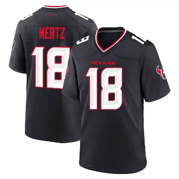 ＃18 Men's Graham Mertz Navy Game Houston Texans Team Jersey