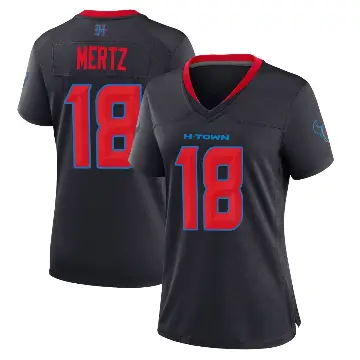 ＃18 Women's Graham Mertz Navy Game Houston Texans 2nd Alternate Jersey