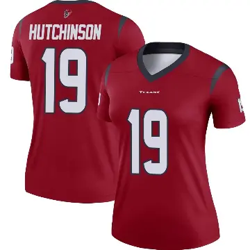 ＃19 Women's Xavier Hutchinson Red Legend Houston Texans Jersey