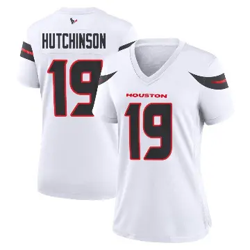 ＃19 Women's Xavier Hutchinson White Game Houston Texans Jersey