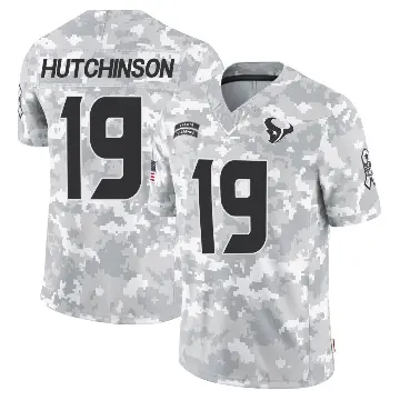 ＃19 Youth Xavier Hutchinson Arctic Camo Limited Houston Texans 2024 Salute to Service Jersey