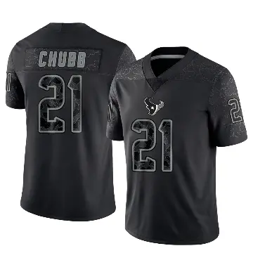 ＃21 Men's Nick Chubb Black Limited Houston Texans Reflective Jersey