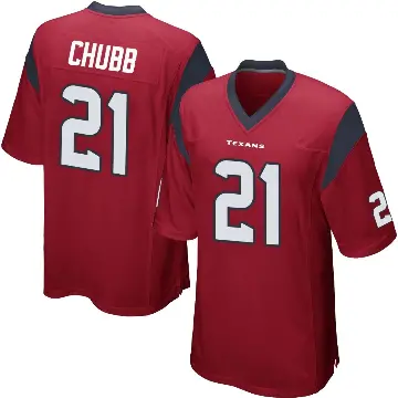 ＃21 Men's Nick Chubb Red Game Houston Texans Alternate Jersey