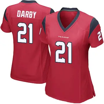 ＃21 Women's Ronald Darby Red Game Houston Texans Alternate Jersey