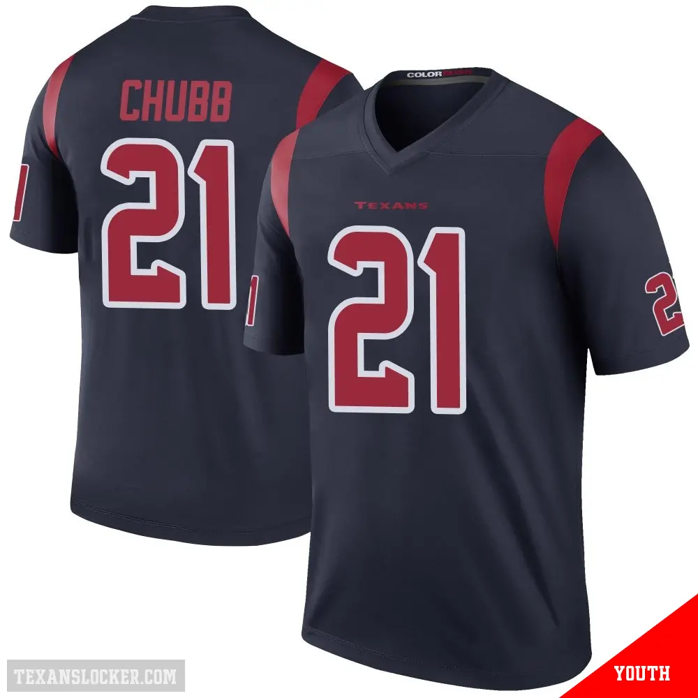 ＃21 Youth Nick Chubb Navy Legend Houston Texans Color Rush Jersey
