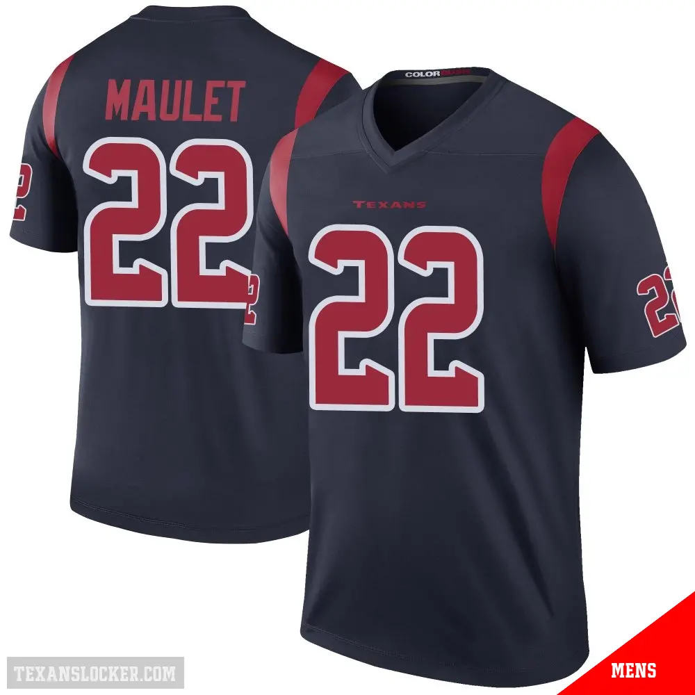 ＃22 Men's Arthur Maulet Navy Legend Houston Texans Color Rush Jersey