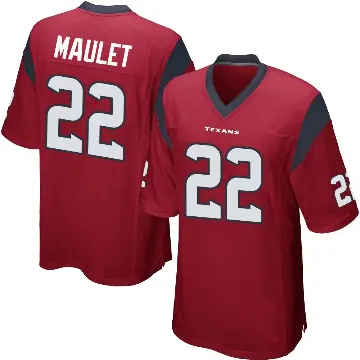 ＃22 Men's Arthur Maulet Red Game Houston Texans Alternate Jersey