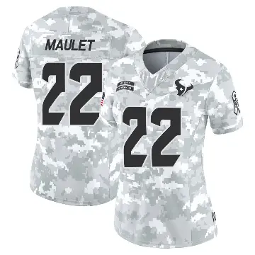 ＃22 Women's Arthur Maulet Arctic Camo Limited Houston Texans 2024 Salute to Service Jersey