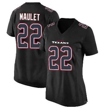 ＃22 Women's Arthur Maulet Black Game Houston Texans Fashion Jersey