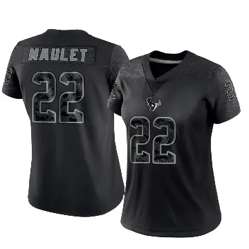 ＃22 Women's Arthur Maulet Black Limited Houston Texans Reflective Jersey