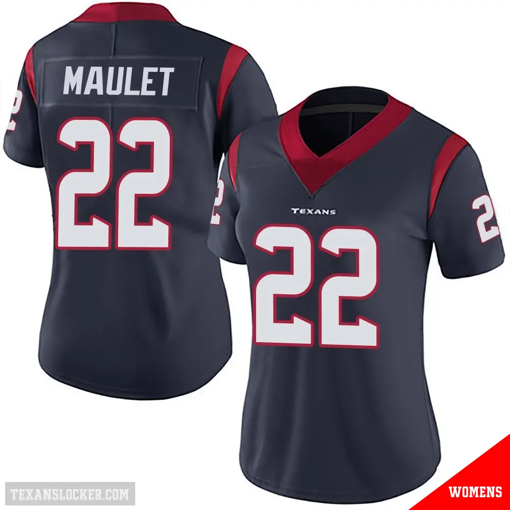 ＃22 Women's Arthur Maulet Navy Blue Limited Houston Texans Team Color Vapor Untouchable Jersey