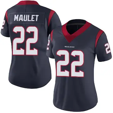 ＃22 Women's Arthur Maulet Navy Blue Limited Houston Texans Team Color Vapor Untouchable Jersey