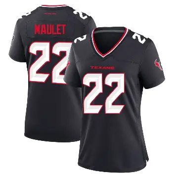 ＃22 Women's Arthur Maulet Navy Game Houston Texans Team Jersey