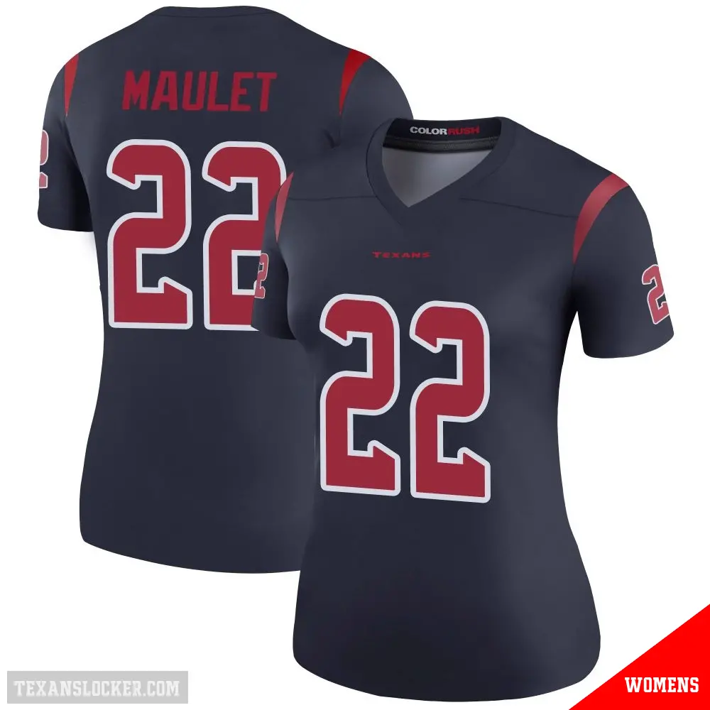 ＃22 Women's Arthur Maulet Navy Legend Houston Texans Color Rush Jersey