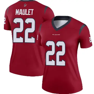 ＃22 Women's Arthur Maulet Red Legend Houston Texans Jersey