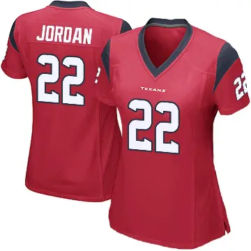 ＃22 Women's Jawhar Jordan Red Game Houston Texans Alternate Jersey