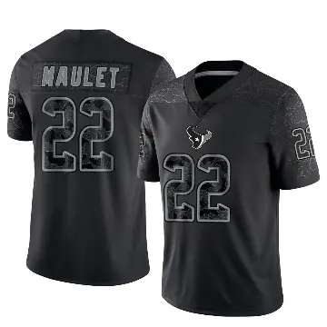 ＃22 Youth Arthur Maulet Black Limited Houston Texans Reflective Jersey