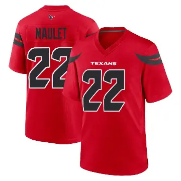 ＃22 Youth Arthur Maulet Red Game Houston Texans Alternate Jersey