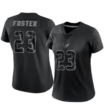 ＃23 Women's Arian Foster Black Limited Houston Texans Reflective Jersey