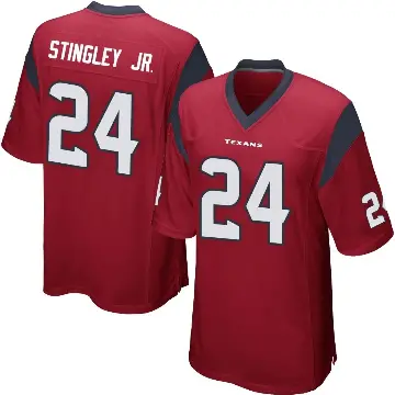 ＃24 Youth Derek Stingley Jr. Red Game Houston Texans Alternate Jersey