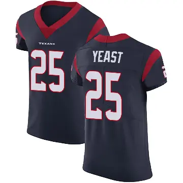 ＃25 Men's Russ Yeast Navy Blue Elite Houston Texans Team Color Vapor Untouchable Jersey