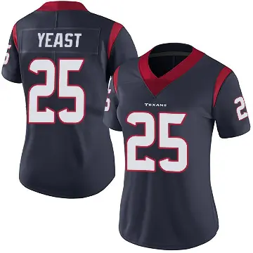 ＃25 Women's Russ Yeast Navy Blue Limited Houston Texans Team Color Vapor Untouchable Jersey