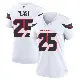 ＃25 Women's Russ Yeast White Game Houston Texans Jersey