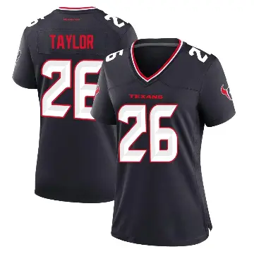 ＃26 Women's J.J. Taylor Navy Game Houston Texans Team Jersey