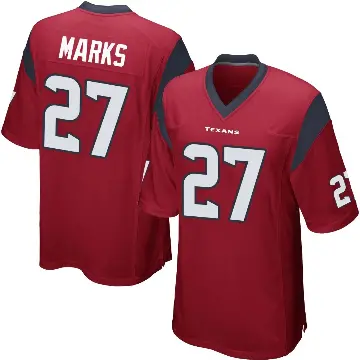 ＃27 Men's Woody Marks Red Game Houston Texans Alternate Jersey