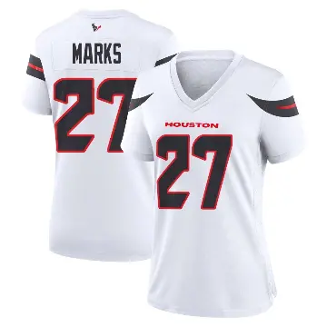 ＃27 Women's Woody Marks White Game Houston Texans Jersey
