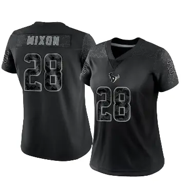 ＃28 Women's Joe Mixon Black Limited Houston Texans Reflective Jersey