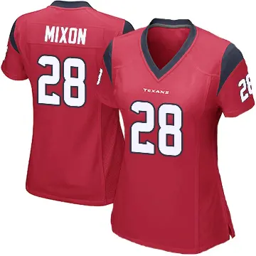 ＃28 Women's Joe Mixon Red Game Houston Texans Alternate Jersey