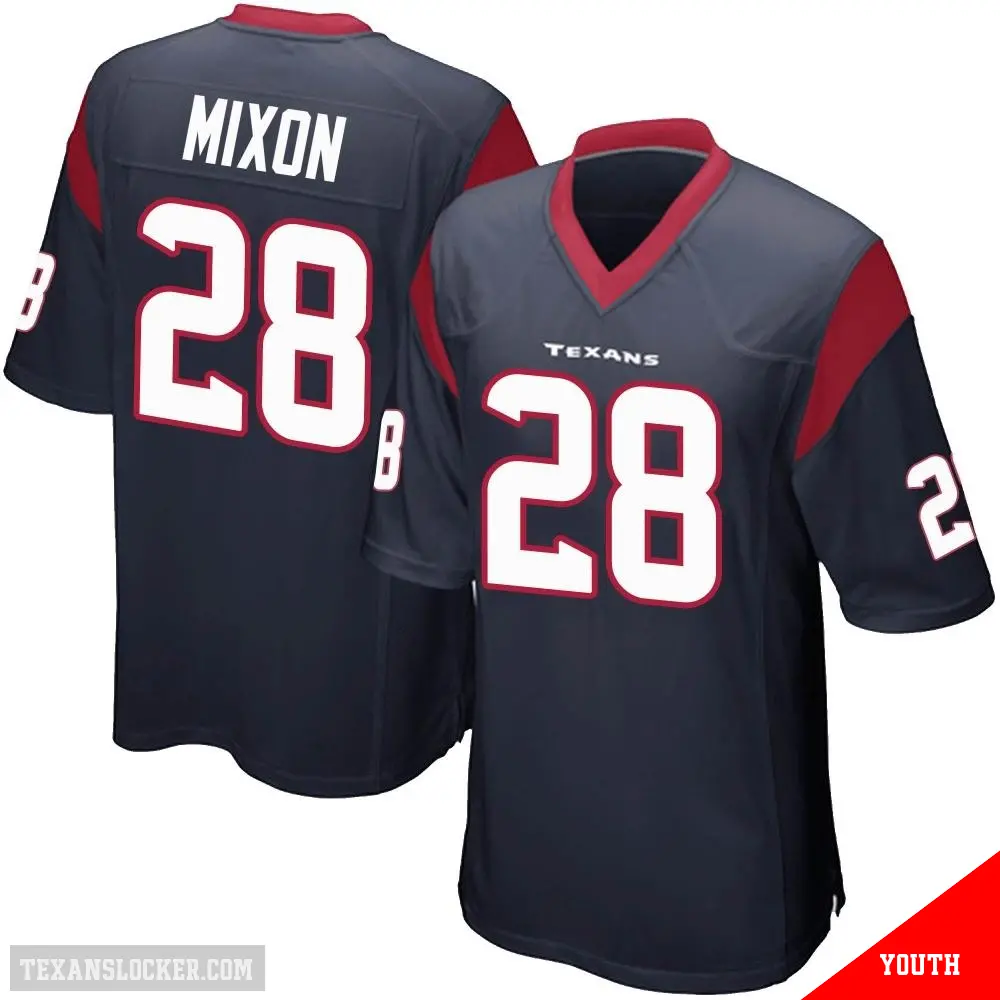 ＃28 Youth Joe Mixon Navy Blue Game Houston Texans Team Color Jersey