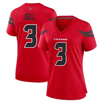 ＃3 Women's Tank Dell Red Game Houston Texans Alternate Jersey
