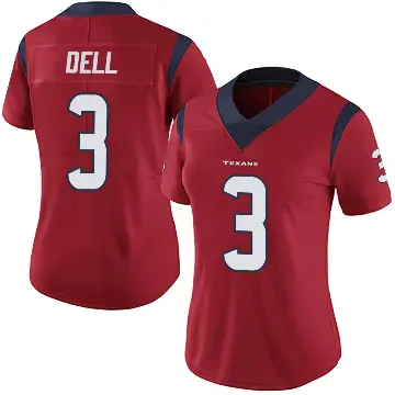 ＃3 Women's Tank Dell Red Limited Houston Texans Alternate Vapor Untouchable Jersey