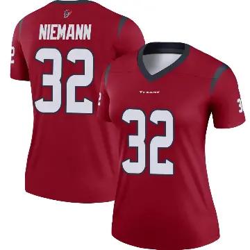 ＃32 Women's Nick Niemann Red Legend Houston Texans Jersey