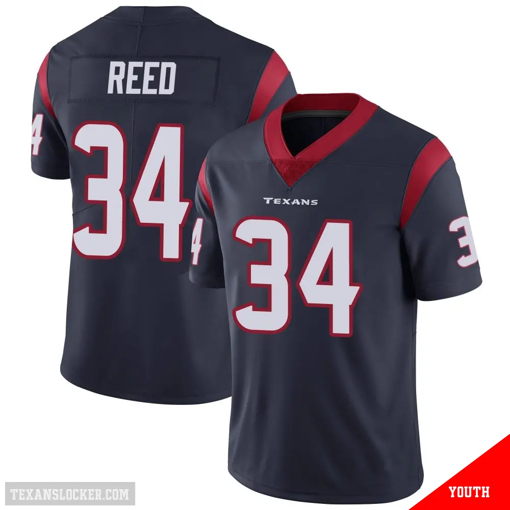 ＃34 Youth Jaylen Reed Navy Blue Limited Houston Texans Team Color Vapor Untouchable Jersey